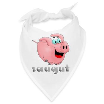 saugut - Sau - Ferkel - Bandana - Weiß - Vorne