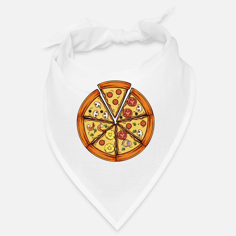 pizza - Bandana - blanc