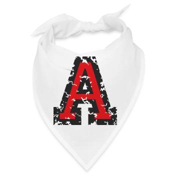 A (Vintage Rot) Buchstabe A - Bandana - Weiß - Vorne