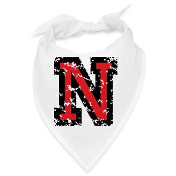 N (Vintage Rot) Buchstabe N - Bandana - Weiß - Vorne
