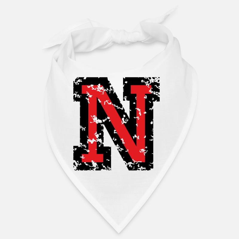 N (Vintage Rot) Buchstabe N Bandana
