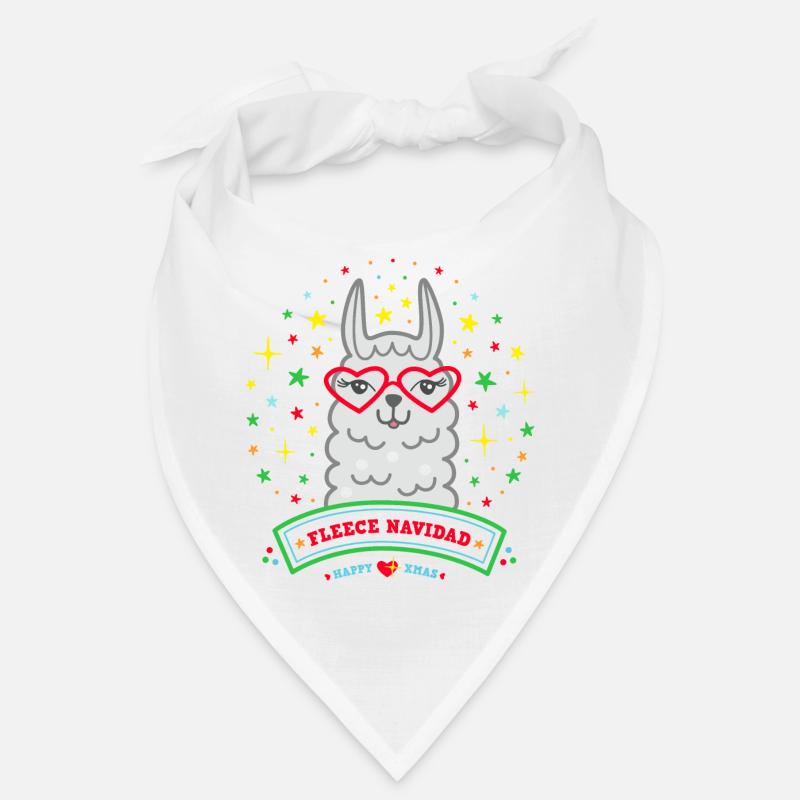 Lama Pull De Noël Cadeau De Noël Alpaca - Bandana - blanc