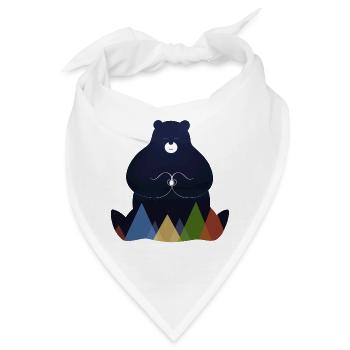 Friedlicher Bär und Mond - Bandana - Weiß - Vorne