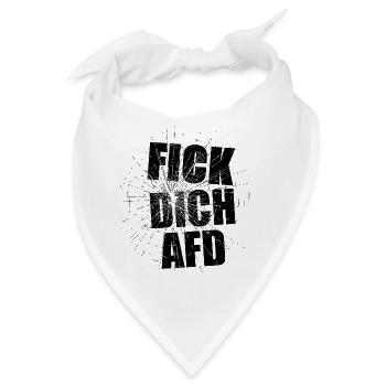 fick dich afd - Bandana - Weiß - Vorne