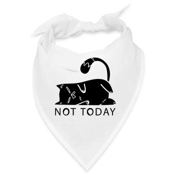 Katze Not Today Nein Cat Mom faul NO Mittelfinger - Bandana - Weiß - Vorne