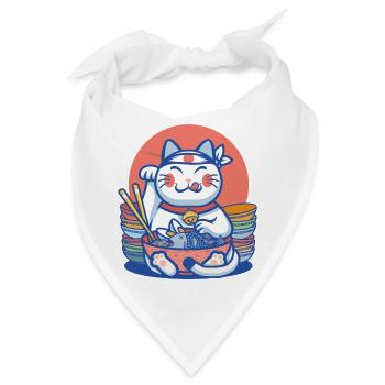Maneki-Neko-Glücks-Ramen - Bandana - Weiß - Vorne