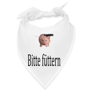 Schweinchen bitte füttern rosa Geburtstag füttern - Bandana - Weiß - Vorne