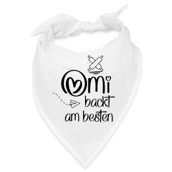 Omi backt am besten - Bandana - Weiß - Vorne