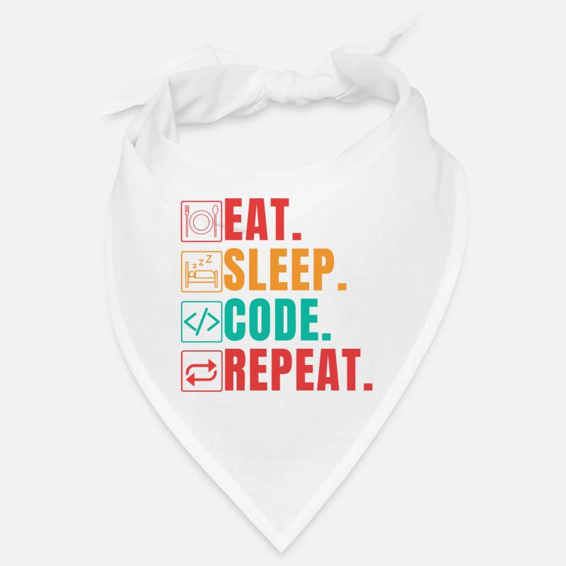 EAT SLEEP CODE REPEAT - CODEUR DRÔLE Bandana