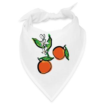 Mandarin Orange Früchte - Bandana - Weiß - Vorne