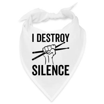 I Destroy Silence Drummer Sticks - Bandana - Weiß - Vorne