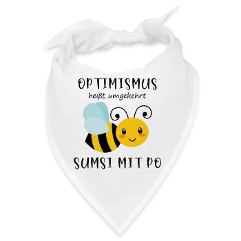 Biene Optimismus Sumsi mit Po - Bandana - Weiß - Vorne
