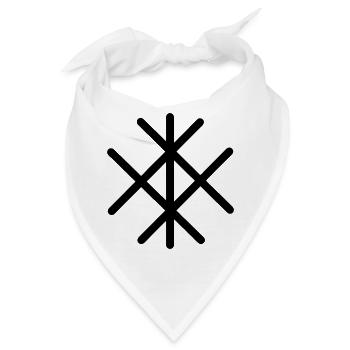 Liebe Mann für Mann in Wikingerrunen - Bandana - Weiß - Vorne