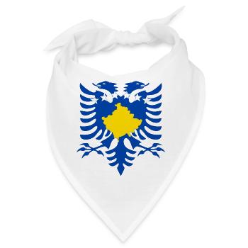 Albanien Kosovo Flagge - Bandana - Weiß - Vorne