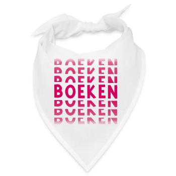 Bücher im rosa Farbverlauf - Bandana - Weiß - Vorne