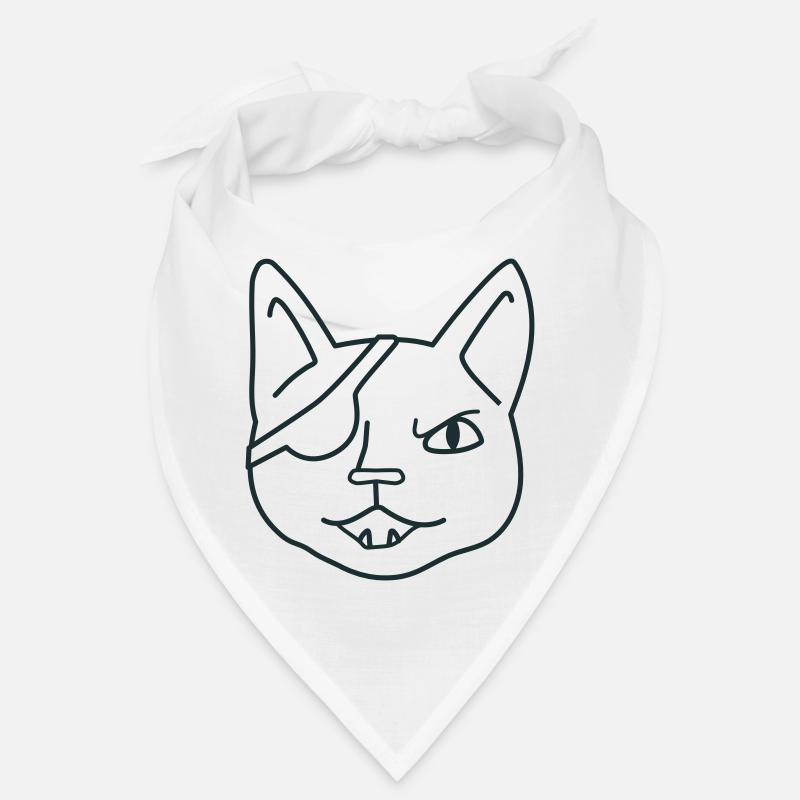 visage de chat pirate en colère Bandana
