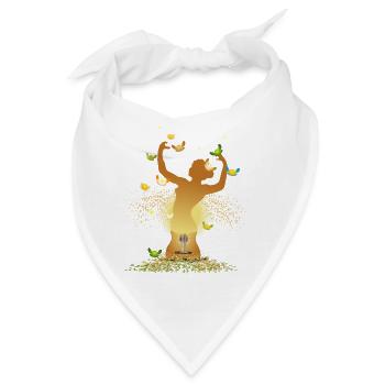 surreales Gitarren Motiv mit Tänzerin - Bandana - Weiß - Vorne