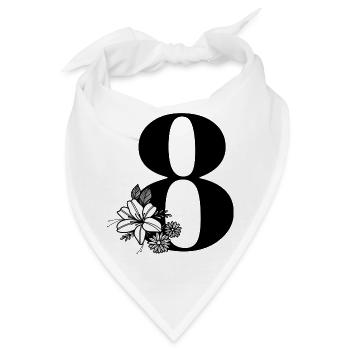 Zahl 8 - Bandana - Weiß - Vorne