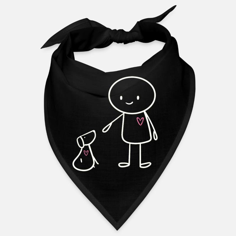 Süßes Strichmännchen Hundehalter Motiv Hunde Fan Bandana