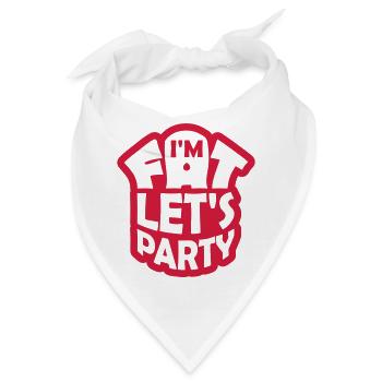 im fat lets party - Bandana - Weiß - Vorne