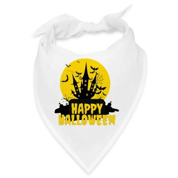 Schloss-Halloween-Silhouettennacht - Bandana - Weiß - Vorne