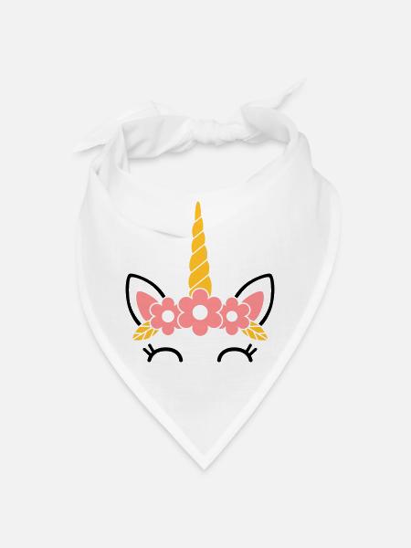 Reine des fleurs : la majestueuse licorne - Bandana - blanc