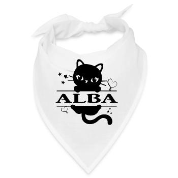 T-Shirt Alba T-Shirt Geschenkidee Katze - Bandana - Weiß - Vorne