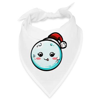 Schneeball mit Weihnachtsmütze #6/9 - Bandana - Weiß - Vorne