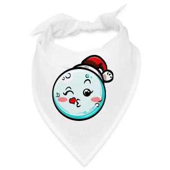 Schneeball mit Weihnachtsmütze #7/9 - Bandana - Weiß - Vorne