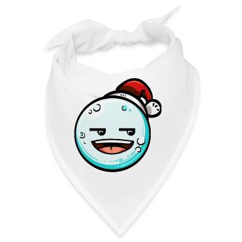 Schneeball mit Weihnachtsmütze #5/9 - Bandana - Weiß - Vorne