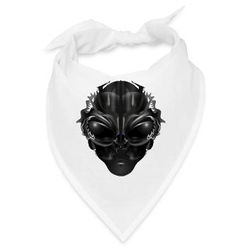 Fantasie Portrait eines Ausserirdischen Wesens - Bandana - Weiß - Vorne