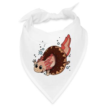 Axolotl Molch Donut - coole Geschenkidee Doughnut - Bandana - Weiß - Vorne