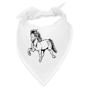 Islandhengst im Tölt - Bandana - Weiß - Vorne