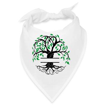 Yggdrasil der Baum des Lebens mit Namensschild - Bandana - Weiß - Vorne