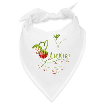 Erdbeerzeit, lecker, Erdbeere - Bandana - Weiß - Vorne
