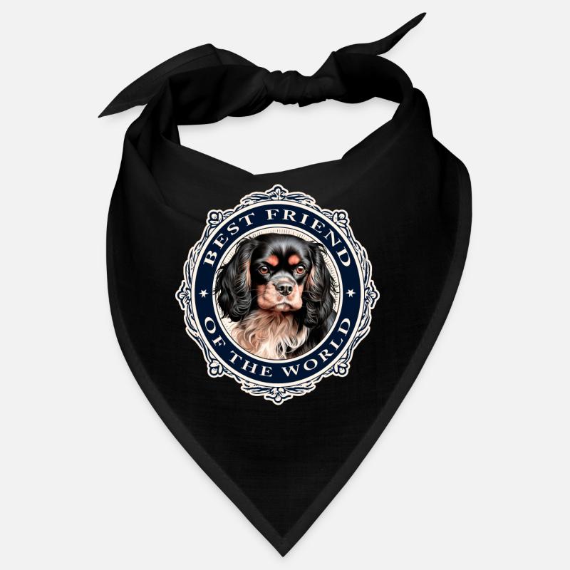 Bester Freund der Welt Cavalier Schwarz &; Hellbraun Bandana