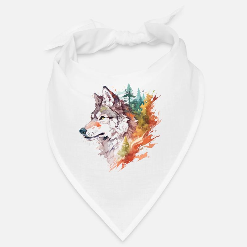 Wolf Wolf’s Head Nature Wilderness Adventure Art forestier Bandana