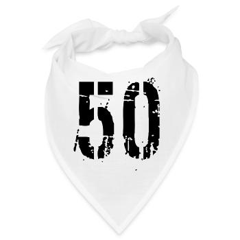 50 Zahl 50 - Bandana - Weiß - Vorne