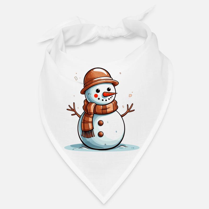 Schneemann mit braunem Schal Bandana