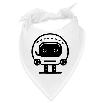 Kleiner Roboter - Bandana - Weiß - Vorne
