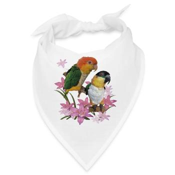 Der orangeköpfige Caique - Bandana - Weiß - Vorne