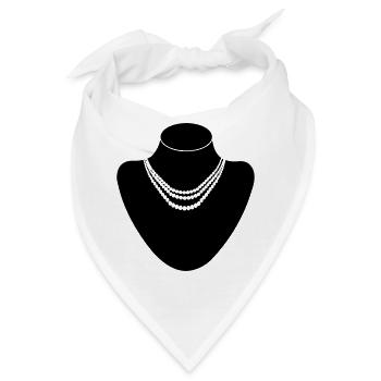 Juwelier-Halsständer mit Halskette Perlen - Bandana - Weiß - Vorne