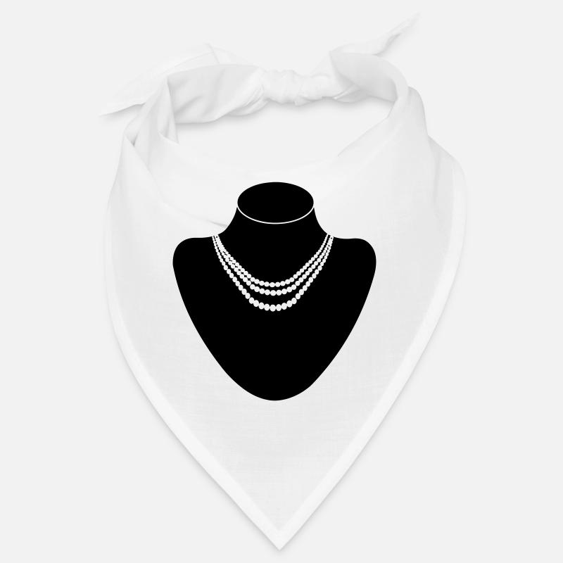 Support col bijoutier avec collier perles Bandana