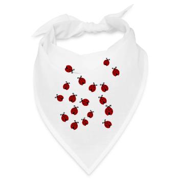 Marienkäfer in der Gruppe - Bandana - Weiß - Vorne