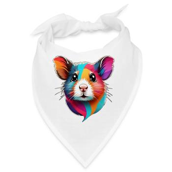 colorful hamster face - Bandana - Weiß - Vorne