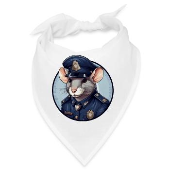 Ratten Polizistin - Bandana - Weiß - Vorne