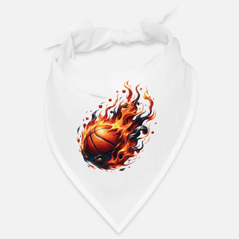 Un ballon de basket en feu - Bandana - blanc