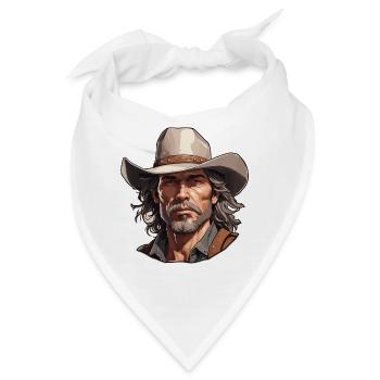 Cowboy / Wilde Westen / Wüste / Lasso / Rodeo - Bandana - Weiß - Vorne