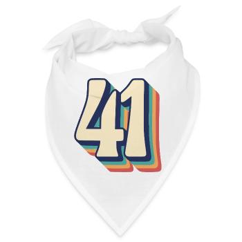 Vintage Retro Nummer 41 Einundvierzig T-Shirt - Bandana - Weiß - Vorne