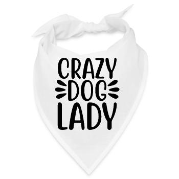 Crazy Dog Lady Frau Hundeliebhaber - Bandana - Weiß - Vorne